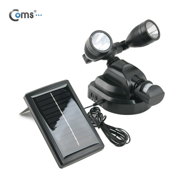 Coms 램프(센서등 감지형) 태양광 충전 판넬, 1200mAh(3W LED*2, 실외용)