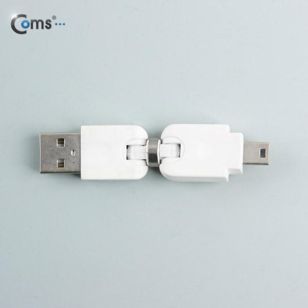 Coms USB 젠더- Mini 5P(M)/A(M), 회전형/흰색,360도 (3D)