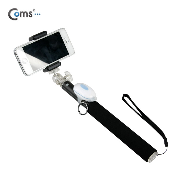 Coms 카메라 모노포드 Set(셀카봉/96cm), 무선셔터, Black