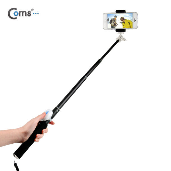 Coms 카메라 모노포드 Set(셀카봉/96cm), 무선셔터, Black