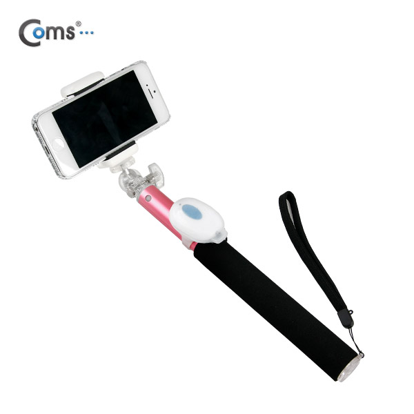 Coms 카메라 모노포드 풀패키지 Set(셀카봉/96cm),무선셔터+삼각대포함 PINK