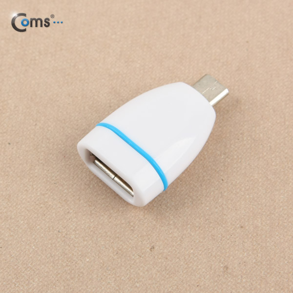 Coms 스마트폰 OTG 젠더-Micro M/USB F (Short/Box포장/Blue)