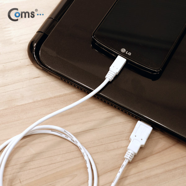 Coms USB/Micro USB(B) 케이블, 1M, White (양면사용)