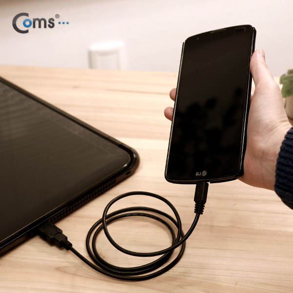 Coms USB/Micro USB(B) 케이블, 1M, Black (양면사용)