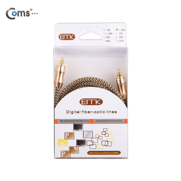 Coms 오디오광 Optical 케이블(6∮/각각) Box, 최고급, Gold, 1.5M