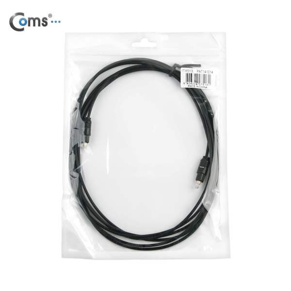 Coms 오디오광 Optical 케이블(2∮/각각) 3m, 고급/검정