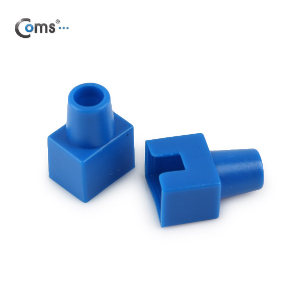 Coms 부트(사각) 파랑 RJ45, PVC통 - 100ea