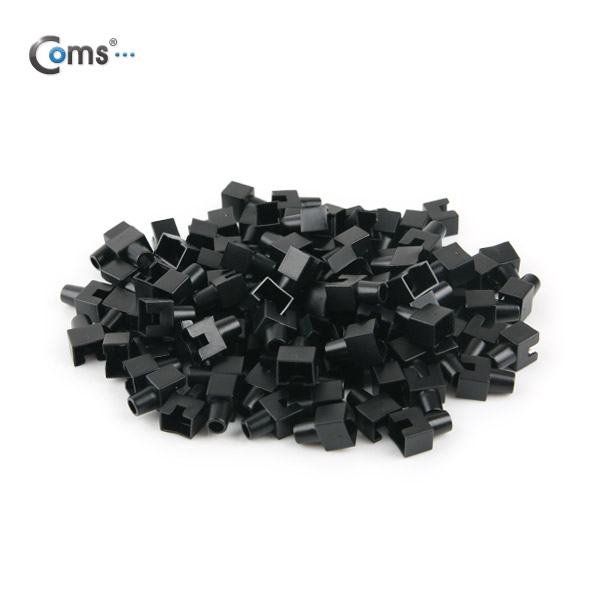 Coms 부트(사각) 검정 RJ45, PVC통 - 100ea