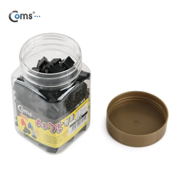 Coms 부트(사각) 검정 RJ45, PVC통 - 100ea