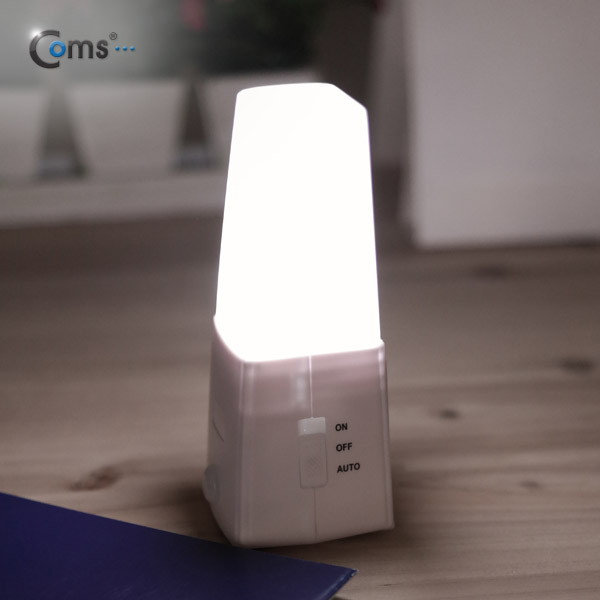 Coms 램프(센서등 감지형) 3LED 스탠드 타입, 수동/자동 점등 선택스위치(AAAx3)