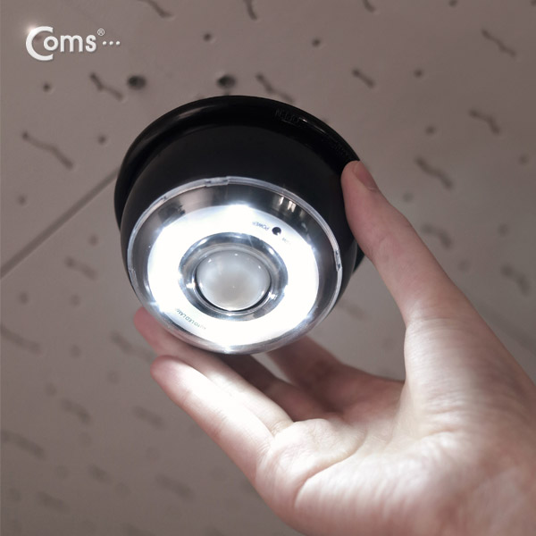 Coms 램프(센서등 감지형) 6LED 천장 설치형 검정, AAAx4