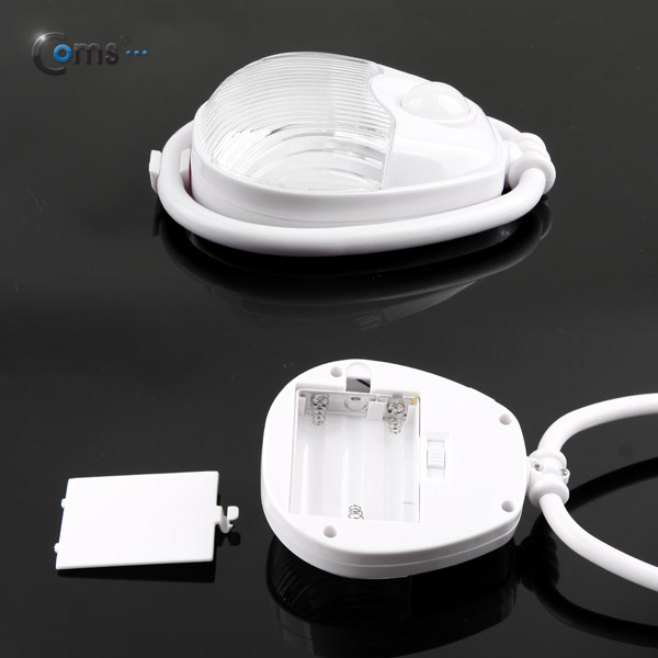 Coms 램프(센서등 감지형) 2LED 고리 타입, 수동/자동 점등 선택스위치(AAx3)