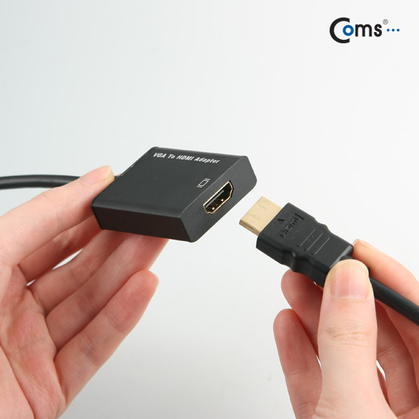Coms VGA to HDMI 컨버터(오디오 지원),케이블타입/1080P, 20cm