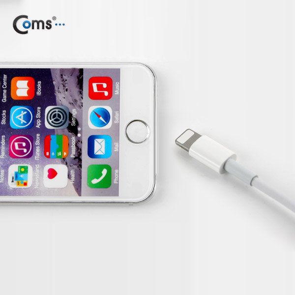 Coms iOS 스마트폰 8핀 케이블 (iOS 8PIN Cable) 10cm, White