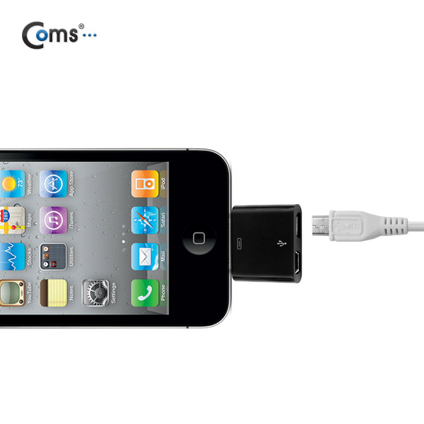 Coms 아이폰 변환젠더(Mini 5P F + Micro B F to 애플 30P),