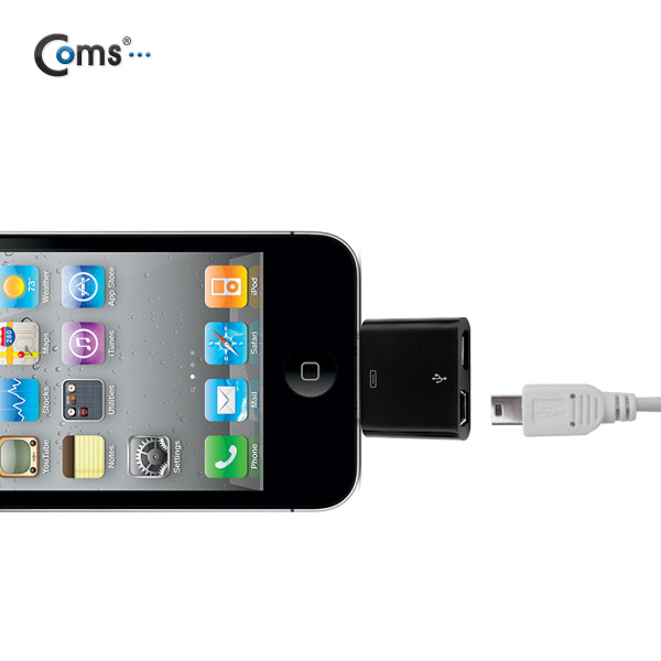 Coms 아이폰 변환젠더(Mini 5P F + Micro B F to 애플 30P),