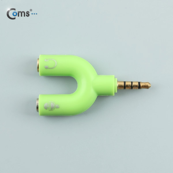 Coms 스테레오 젠더 Y형(3.5 M/F*2) Green, ST 4극 M/ST F*2