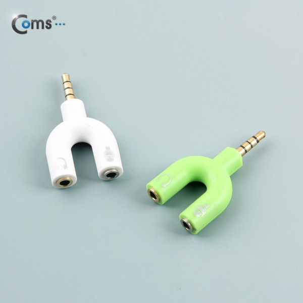 Coms 스테레오 젠더 Y형(3.5 M/F*2) Green, ST 4극 M/ST F*2