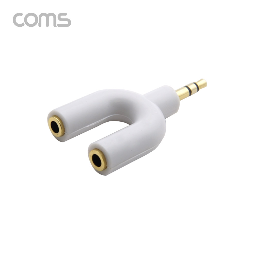 Coms 스테레오 젠더 Y형(3.5 M/F*2) White, ST 4극 M/ST F*2