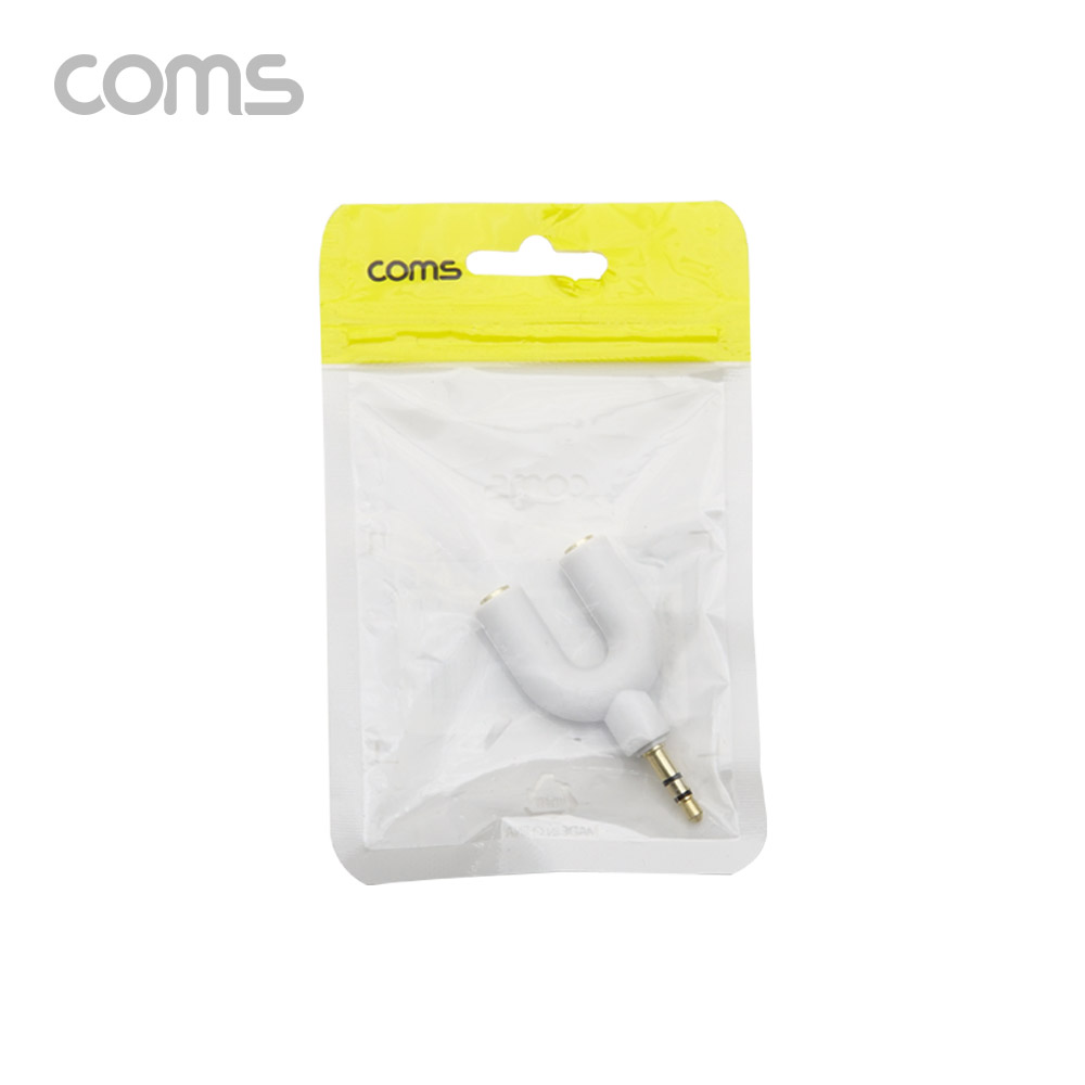 Coms 스테레오 젠더 Y형(3.5 M/F*2) White, ST 4극 M/ST F*2
