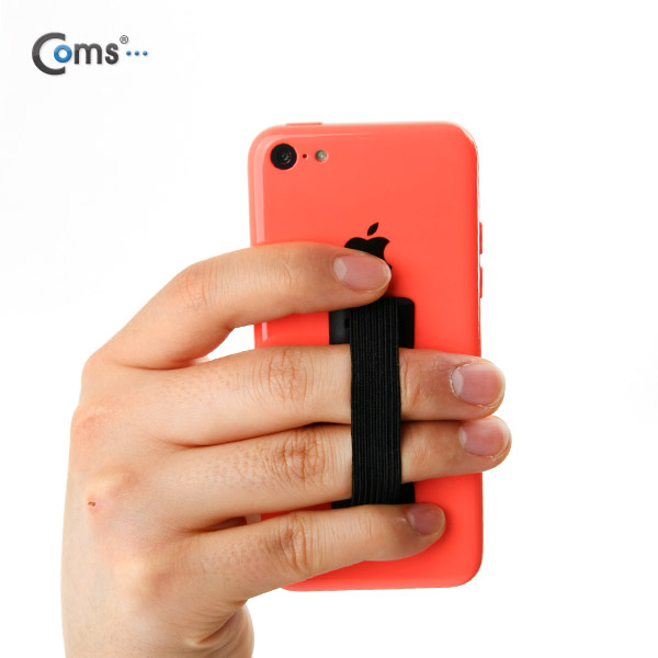 Coms 스마트폰 그립 패드 (핑거Grip), Black