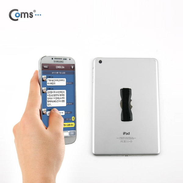 Coms 스마트폰 그립 패드 (핑거Grip), Black