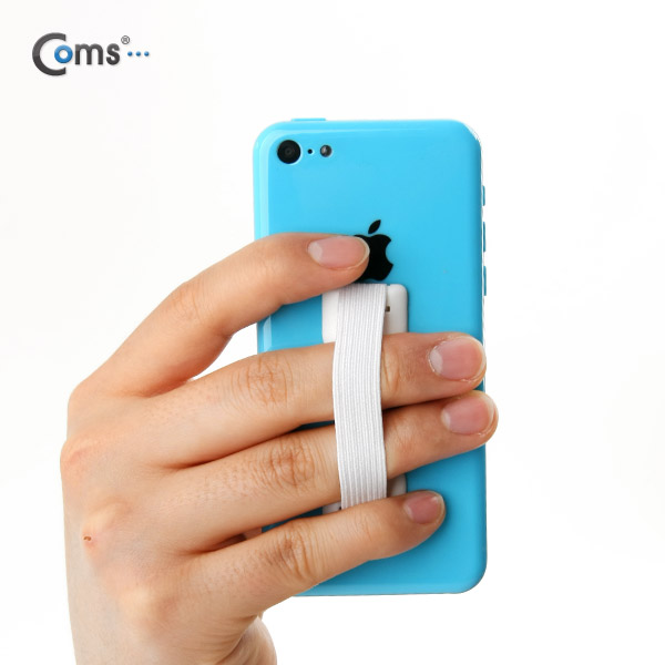 Coms 스마트폰 그립 패드 (핑거Grip), White