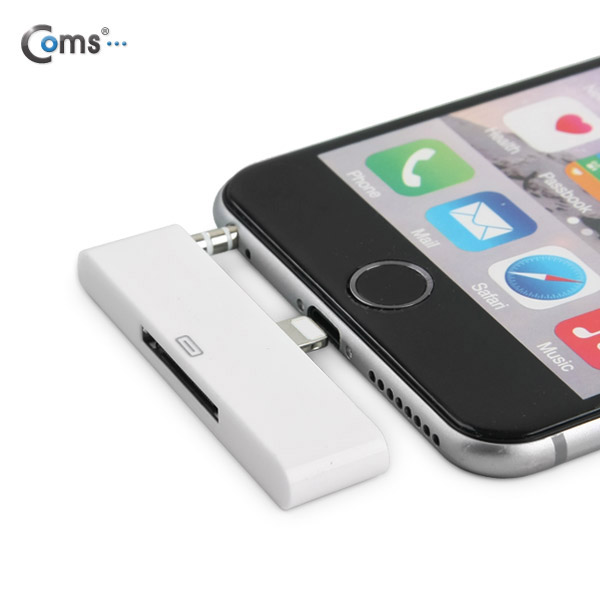 Coms iOS IOS 8핀 (8Pin) 변환젠더(이어폰 단자) iOS 스마트폰 6 Plus전용, White