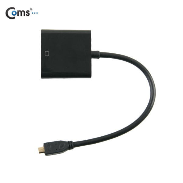 Coms HDMI 컨버터(Micro->VGA) 오디오 미지원 Black, 케이블 일체형