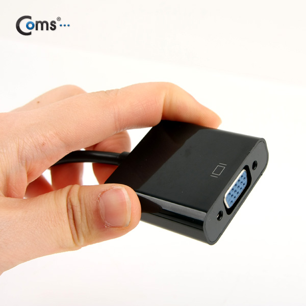 Coms HDMI 컨버터(HDMI to VGA) 오디오 미지원, Black, 케이블 일체형