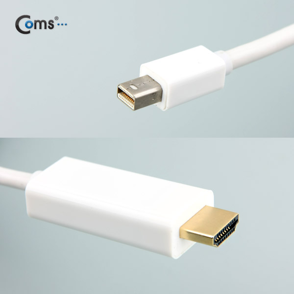 Coms 디스플레이 포트(Mini) 케이블 1.8M, White, HDMI 변환