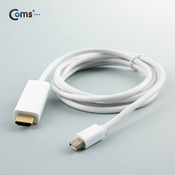 Coms 디스플레이 포트(Mini) 케이블 1.8M, White, HDMI 변환