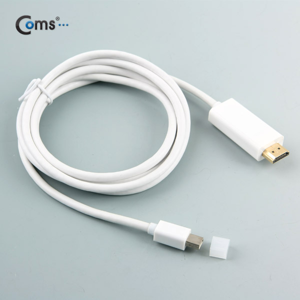 Coms 디스플레이 포트(Mini) 케이블 1.8M, White, HDMI 변환