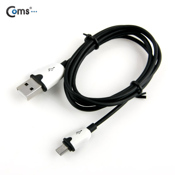 Coms USB/Micro USB(B) 케이블(슬림형), 1M, Black