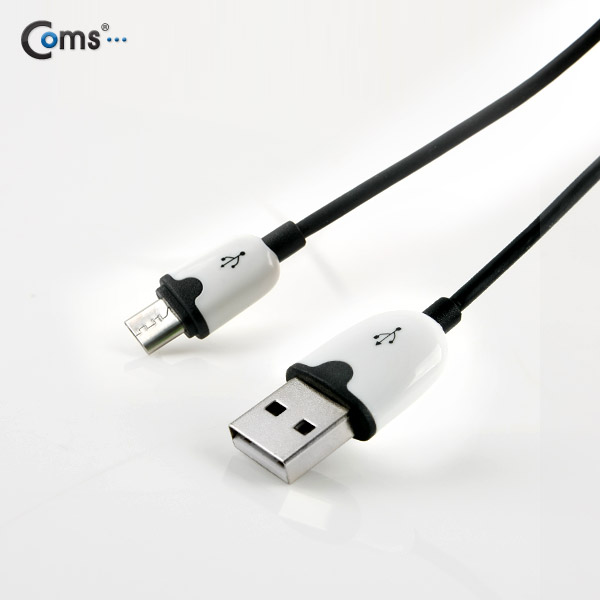 Coms USB/Micro USB(B) 케이블(슬림형), 1M, Black