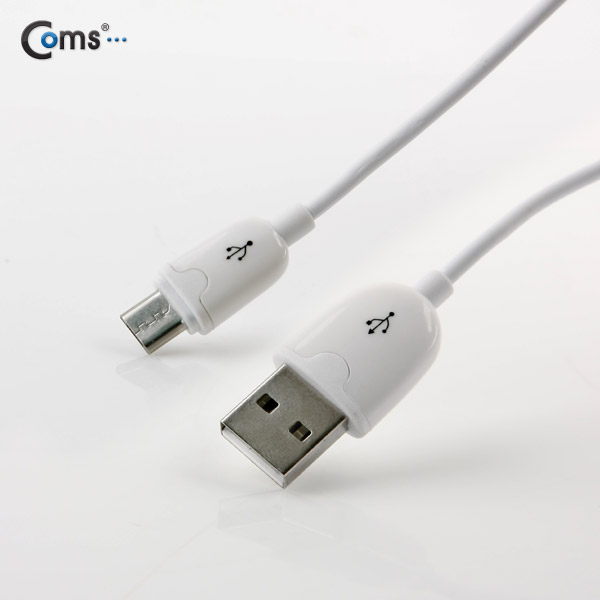 Coms USB/Micro USB(B) 케이블(슬림형), 1M, White