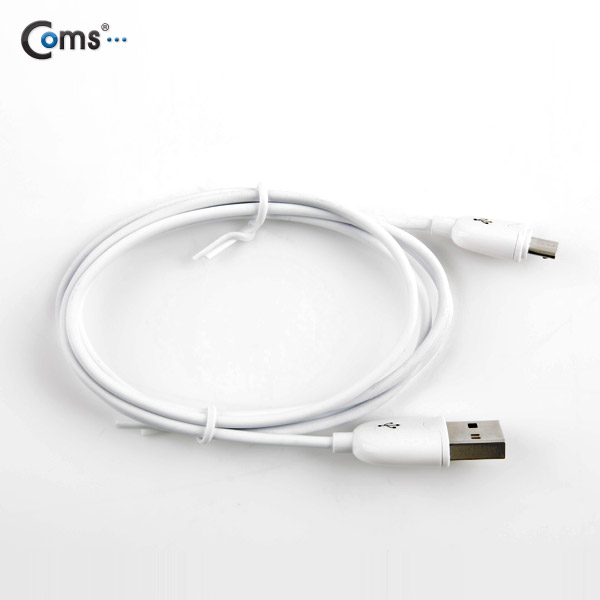 Coms USB/Micro USB(B) 케이블(슬림형), 1M, White