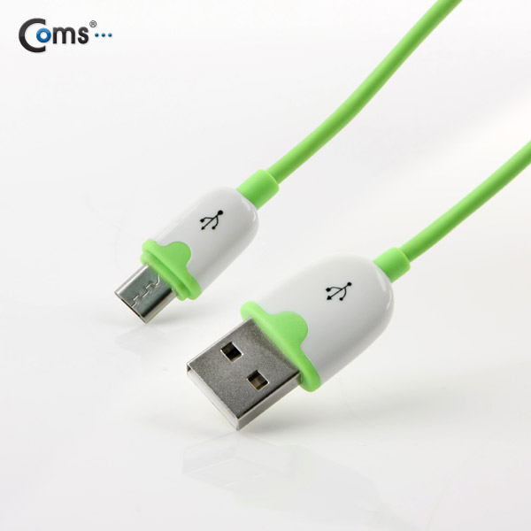 Coms USB/Micro USB(B) 케이블(슬림형), 1M, Green