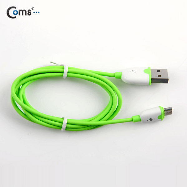 Coms USB/Micro USB(B) 케이블(슬림형), 1M, Green