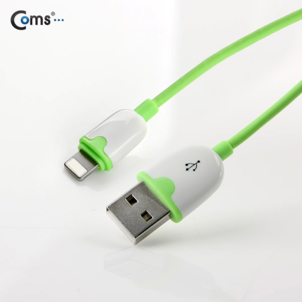 Coms IOS 8핀 (8Pin) 슬림형 케이블 1M, Green