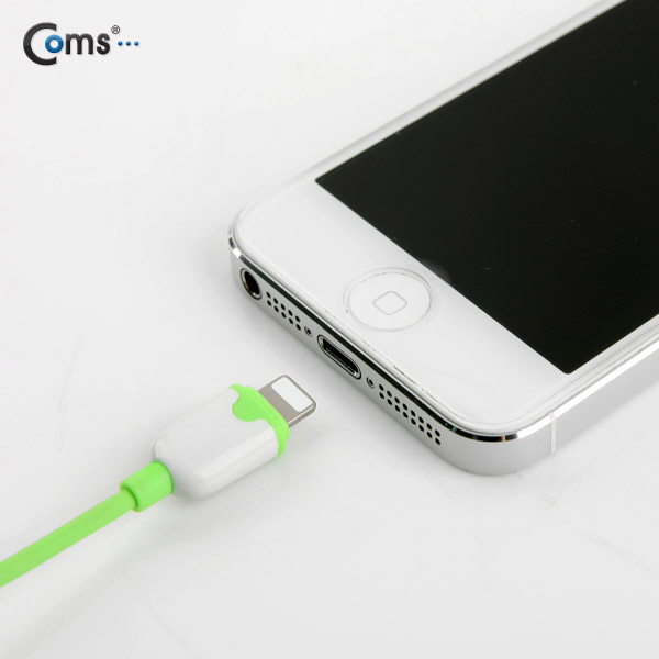 Coms IOS 8핀 (8Pin) 슬림형 케이블 1M, Green