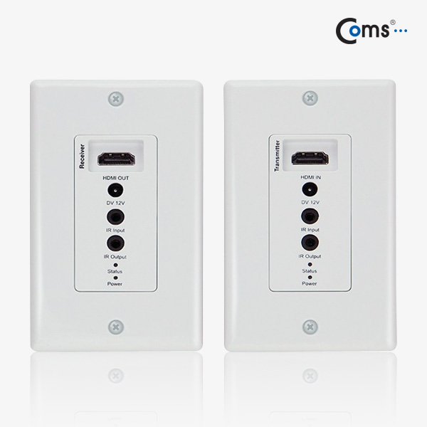 Coms HDMI 리피터(RJ45) 벽면 콘센트형(송수신기 세트, 1R 전송가능)