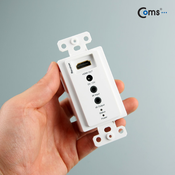 Coms HDMI 리피터(RJ45) 벽면 콘센트형(송수신기 세트, 1R 전송가능)