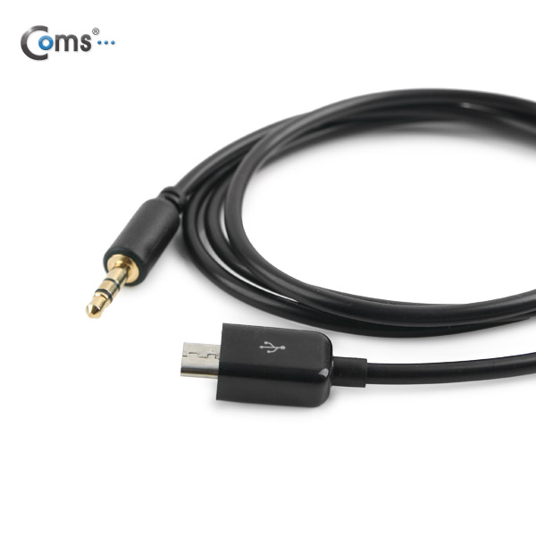 Coms Micro USB(5P) 케이블(Micro B/Stereo 3.5Ø 변환) 1M