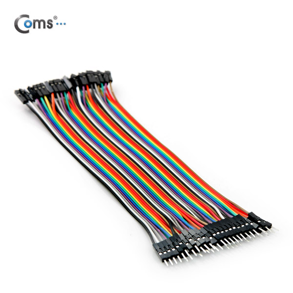 Coms 브레드보드, 접촉케이블(점퍼선) 40set, 20cm, M/F