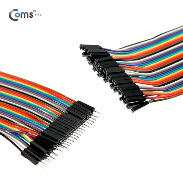Coms 브레드보드, 접촉케이블(점퍼선) 40set, 20cm, M/F
