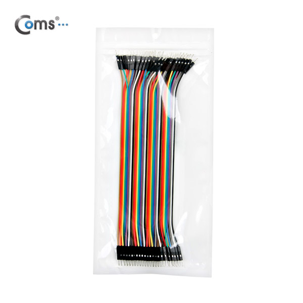 Coms 브레드보드, 접촉케이블(점퍼선) 40set, 20cm, M/M