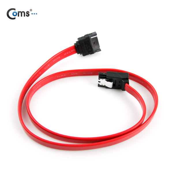 Coms SATA 하드 케이블 (연장) ㄱ자/클립형, 50cm, (M/F) 6.0 Gbps