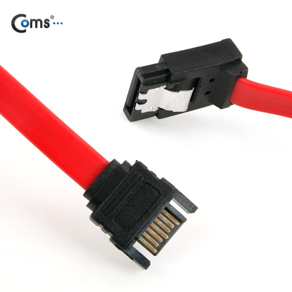 Coms SATA 하드 케이블 (연장) ㄱ자/클립형, 50cm, (M/F) 6.0 Gbps