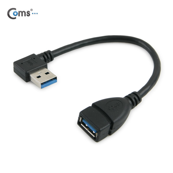 Coms USB 3.0 연장 젠더(M/F) 좌향 90도 꺾임형(꺽임) / Black